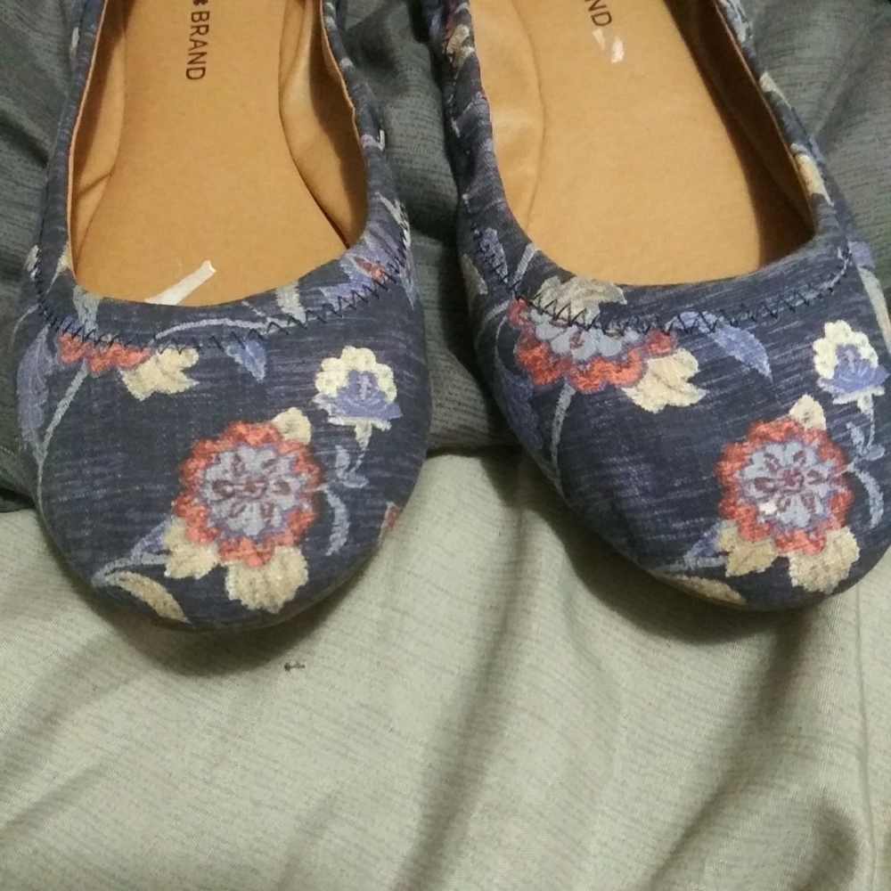 (Sz10) Lucky Brand Floral Ballet Flats - Picture 2 of 6